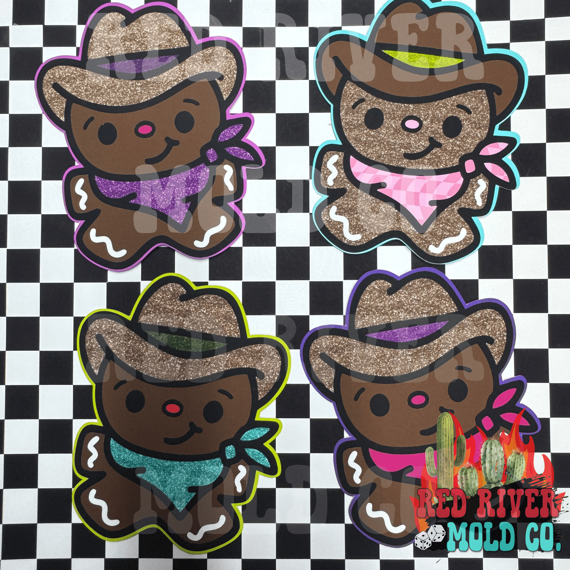 Raemade Customs Cowboy Gingerbread cardstock grab bag - Red River Mold Co