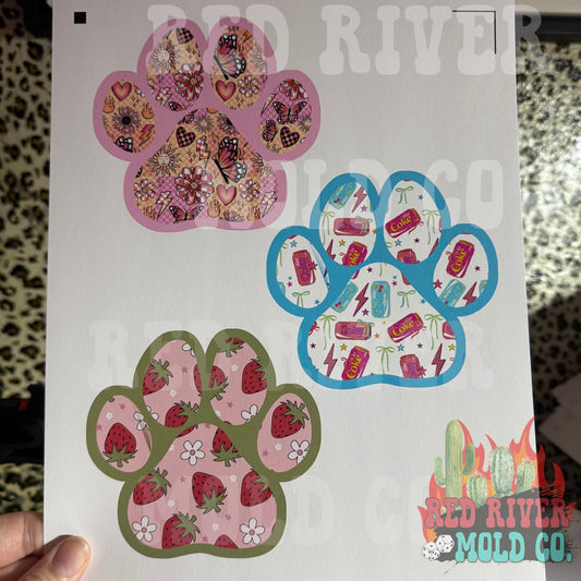 Raemade Customs Dog Paw cardstock grab bag - Red River Mold Co