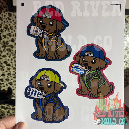 Raemade Customs Dog With Can cardstock grab bag - Red River Mold Co