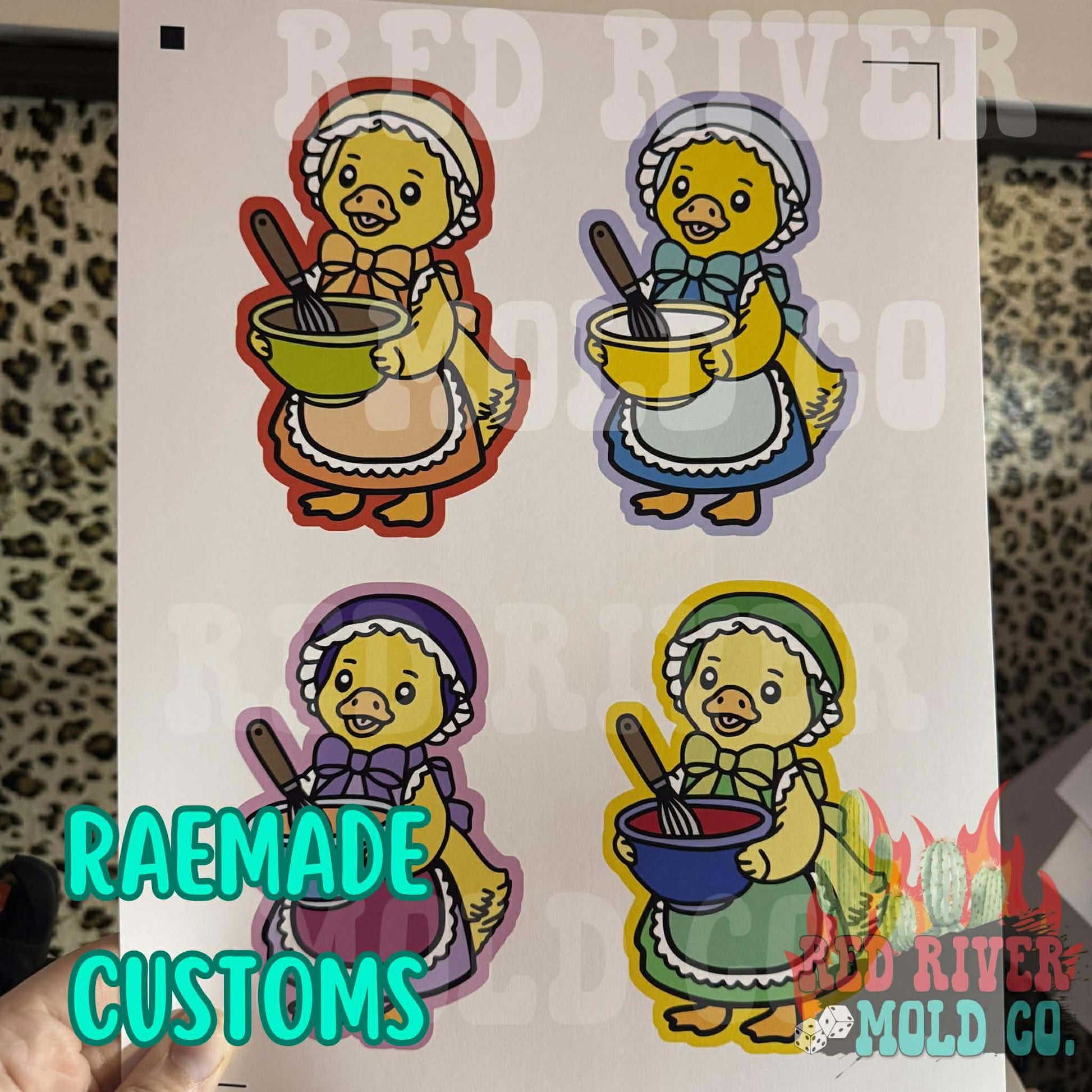 Raemade Customs Goose with mixing bowl cardstock grab bag - Red River Mold Co