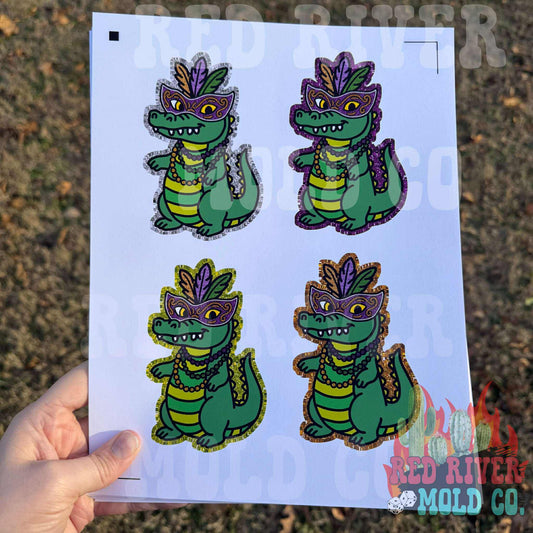 Raemade Customs Mardi Gras Gator cardstock grab bag - Red River Mold Co