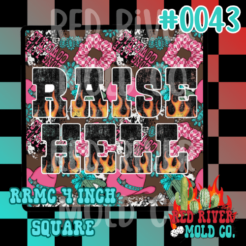 Raise Hell cardstock RRMC 4 inch square (43) - Red River Mold Co