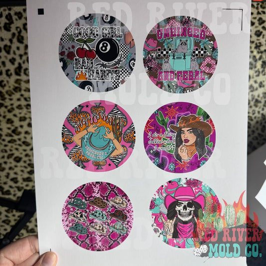 Ramblin Darlin Circle Jewelry Frame cardstock grab bag - Red River Mold Co