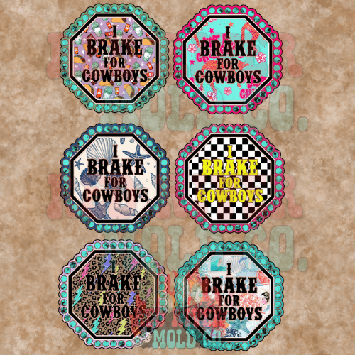 Ramblin Darlin I Brake For Cowboys cardstock grab bag - Red River Mold Co