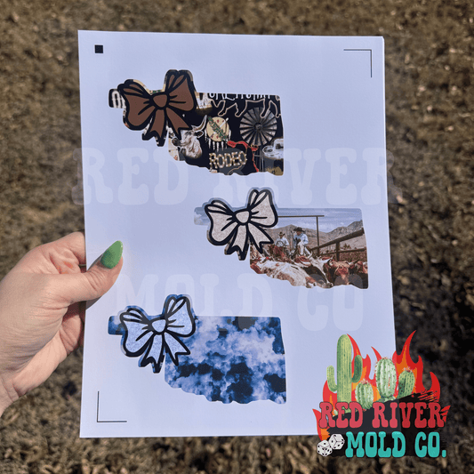 Ramblin Darlin Oklahoma with a bow cardstock grab bag - Red River Mold Co