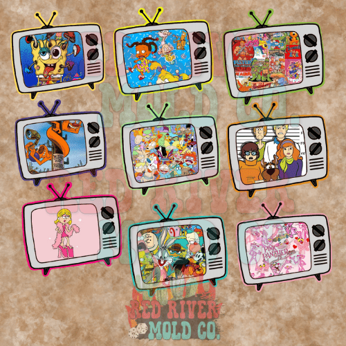 Ramblin Darlin Retro TV (regular Size) cardstock grab bag - Red River Mold Co