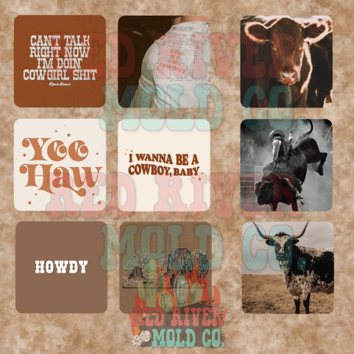 Ramblin Darlin Rounded Square cardstock grab bag - Red River Mold Co
