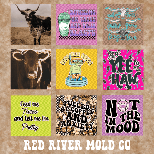 Ramblin Darlin Square cardstock grab bag - Red River Mold Co