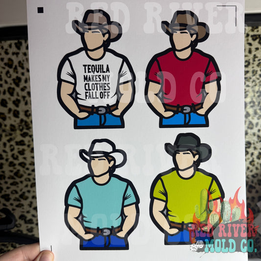 Ramblin Darlin T-Shirt Cowboy cardstock grab bag - Red River Mold Co