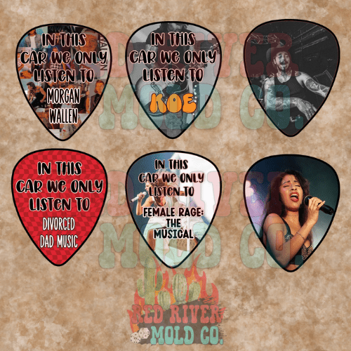 Ramblin Darlin Turquoise Guitar Pick cardstock grab bag - Red River Mold Co