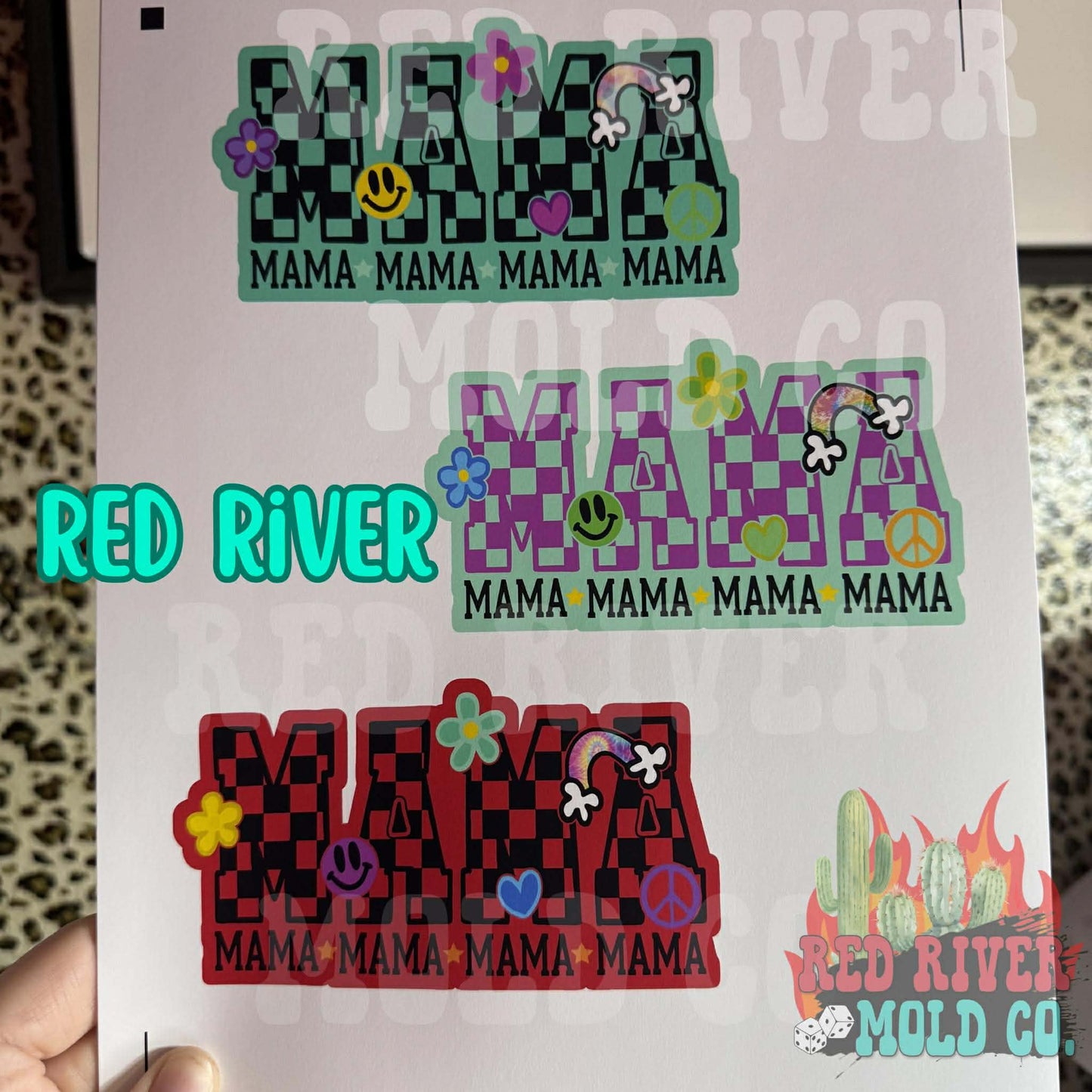 Red River Mold Checkered Doodle Mama cardstock grab bag - Red River Mold Co