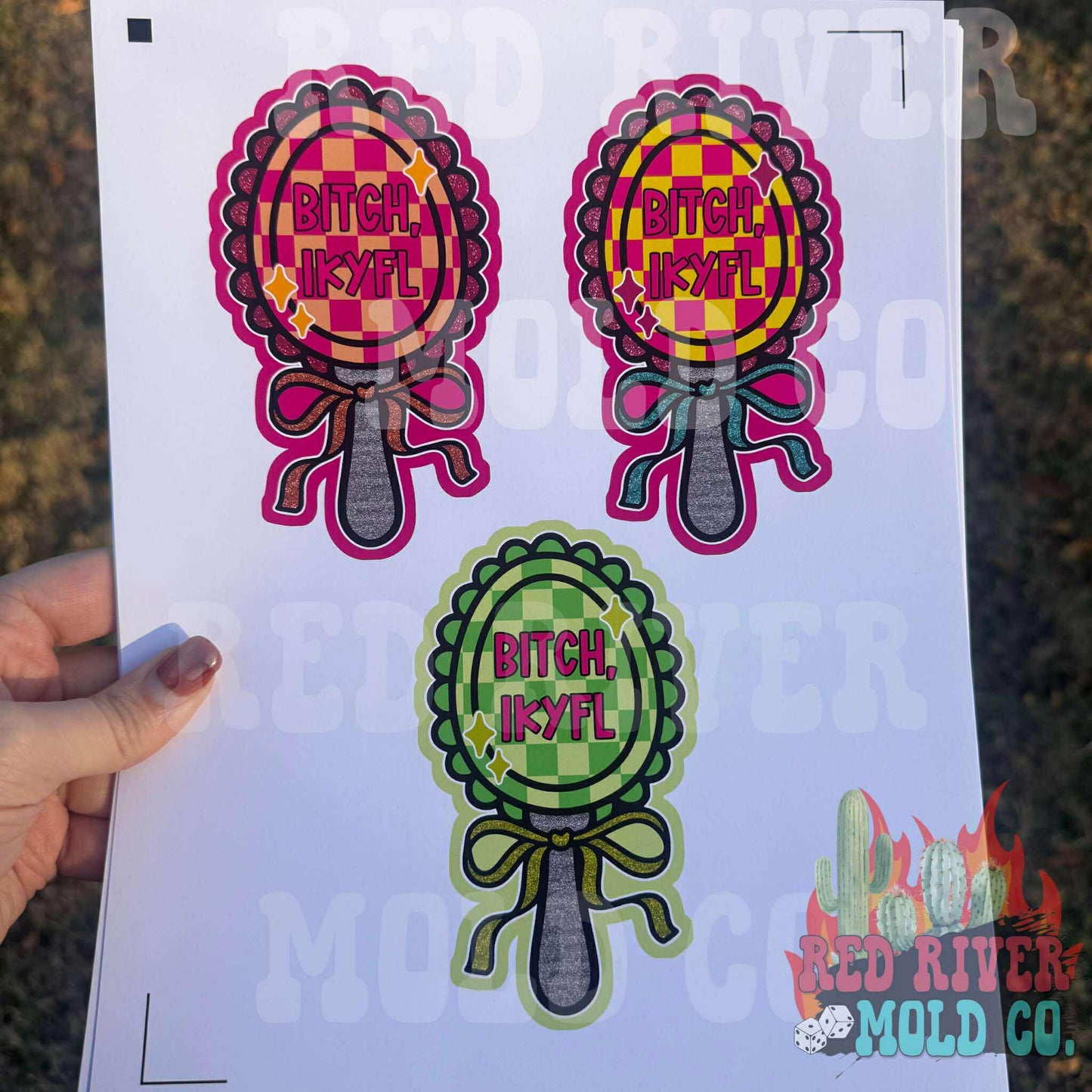 Red River Mold Co Bitch IKYFL Mirror cardstock grab bag - Red River Mold Co