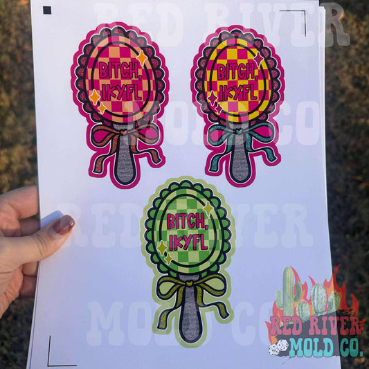 Red River Mold Co Bitch IKYFL Mirror cardstock grab bag - Red River Mold Co