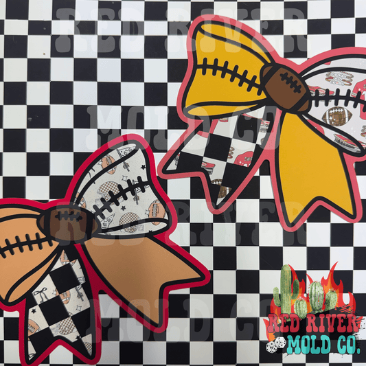 Red River Mold Co Checkered Football Bow cardstock grab bag - Red River Mold Co