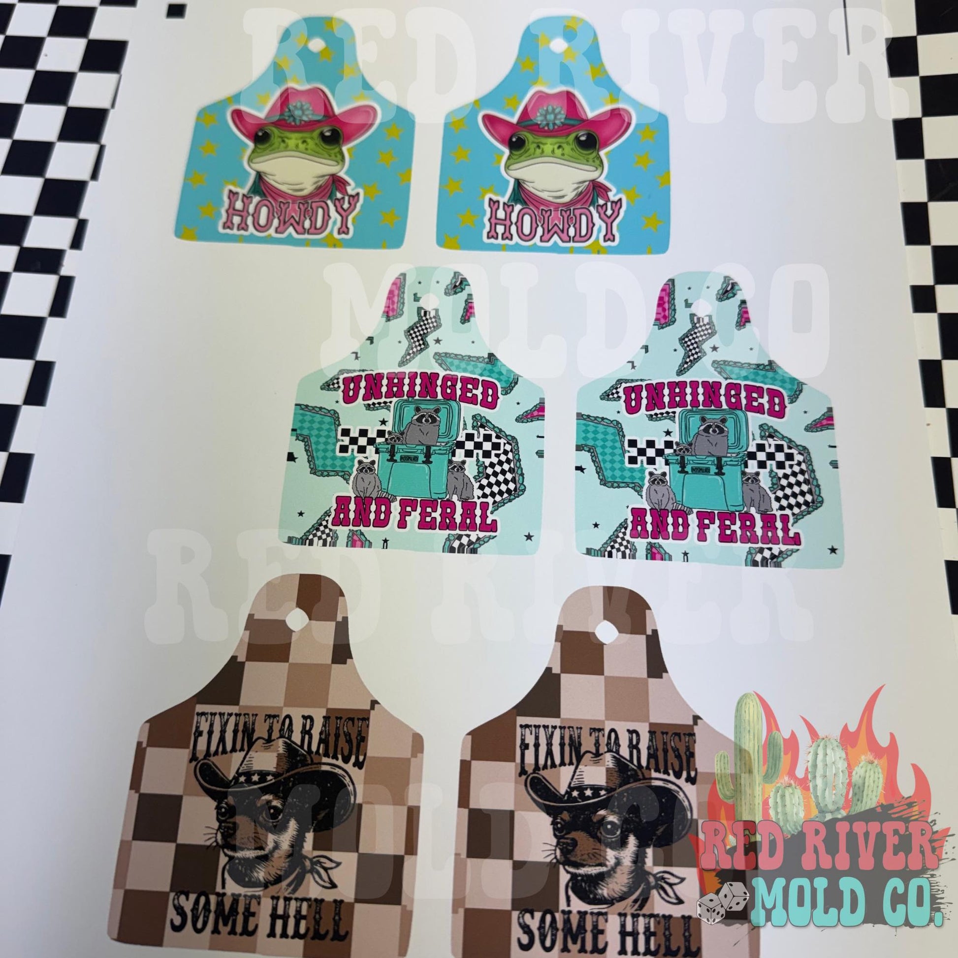 Red River Mold Co Cow Tag VENT cardstock grab bag - Red River Mold Co