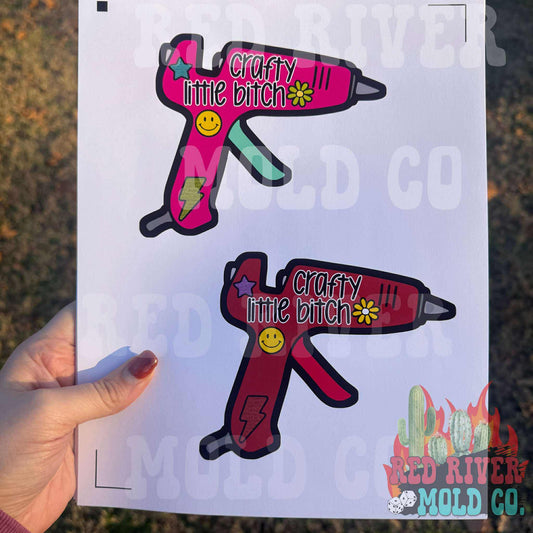 Red River Mold Co Crafty Little Bitch Glue Gun cardstock grab bag - Red River Mold Co
