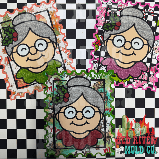Red River Mold Co Cute Mrs. Clause Stamp cardstock grab bag - Red River Mold Co