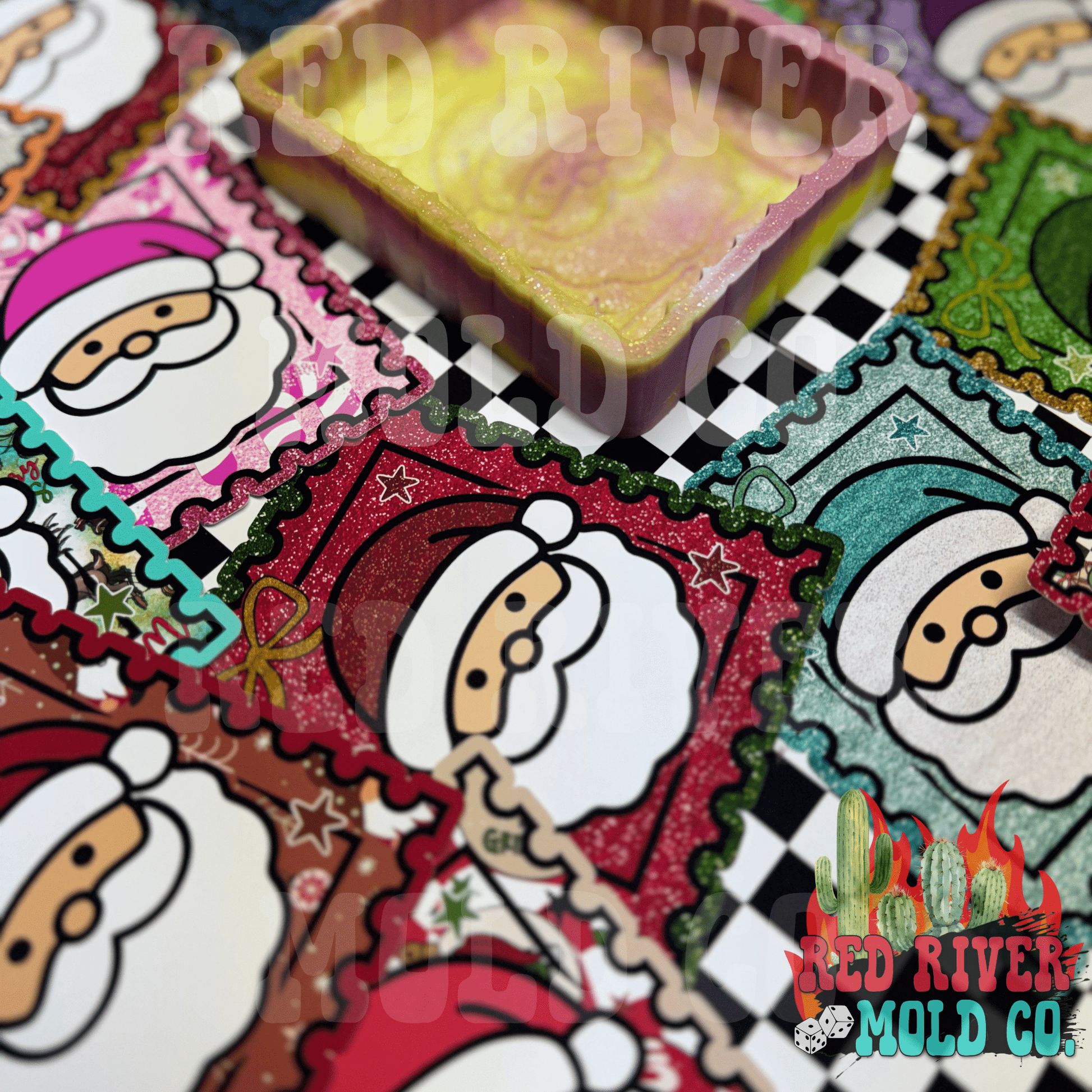 Red River Mold Co Cute Santa Stamp cardstock grab bag - Red River Mold Co