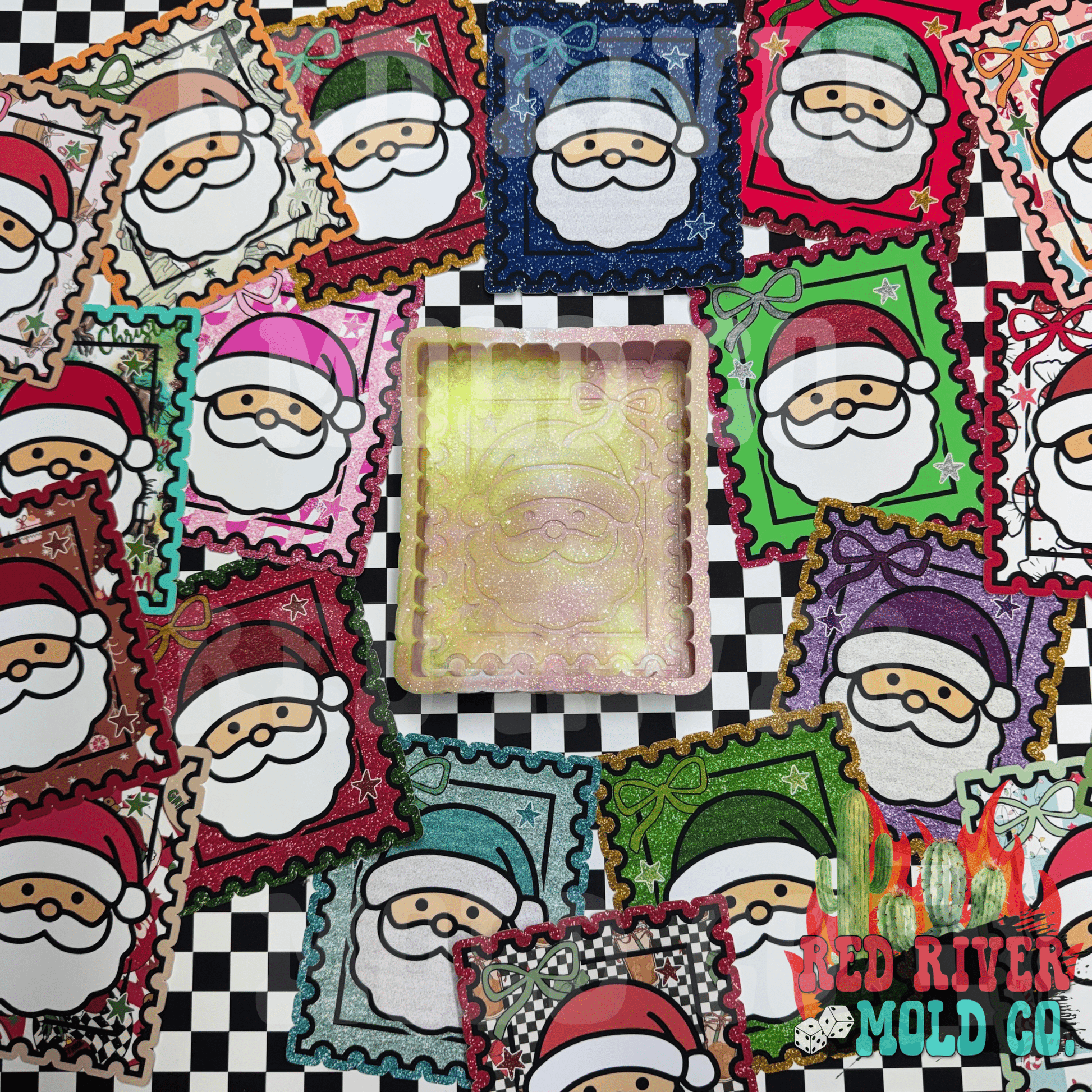 Red River Mold Co Cute Santa Stamp cardstock grab bag - Red River Mold Co