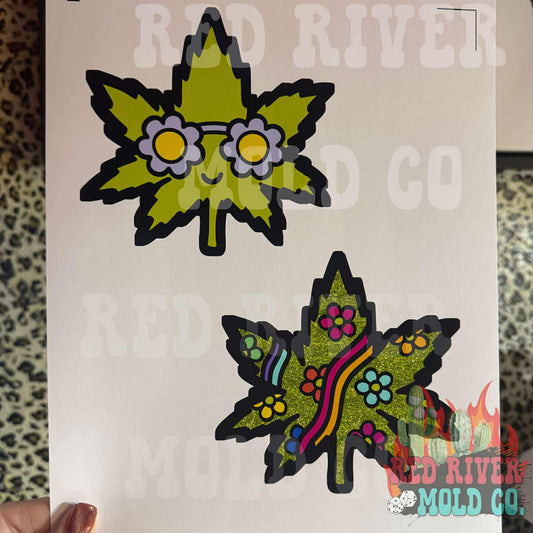 Red River Mold Co Groovy Weed Leaf cardstock grab bag - Red River Mold Co