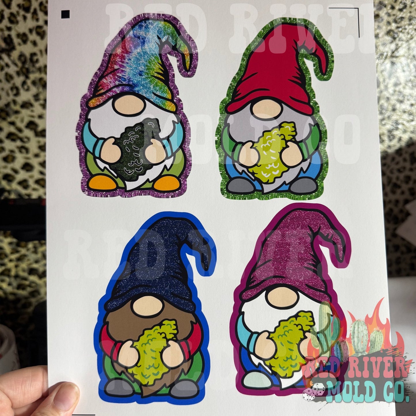 Red River Mold Gnome Holding a Nug cardstock grab bag - Red River Mold Co