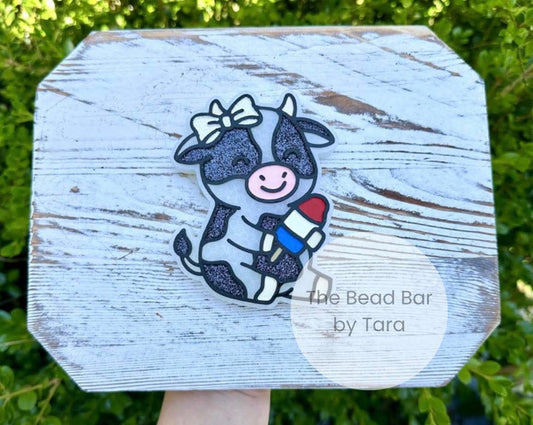 Cute Cow Holding bomb pop silicone freshie mold