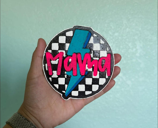 Checkered Mama Bolt Round Silicone Freshie Mold