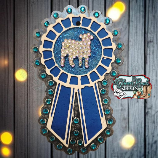 Turquoise Steer Show Ribbon Silicone Freshie Mold