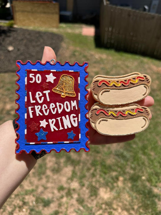 Let freedom ring stamp silicone freshie mold