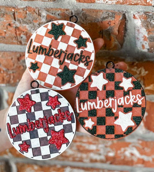 Checkered Lumberjacks With Stars 4 in Round Mold Insert