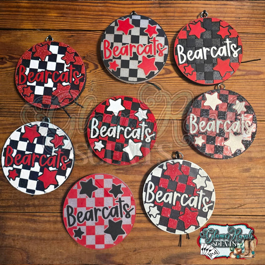 Checkered Bearcats With Stars 4 in Round Mold Insert