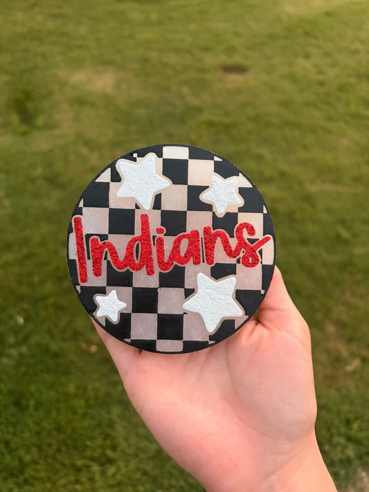 Checkered Indians With Stars 4 in Round Mold Insert