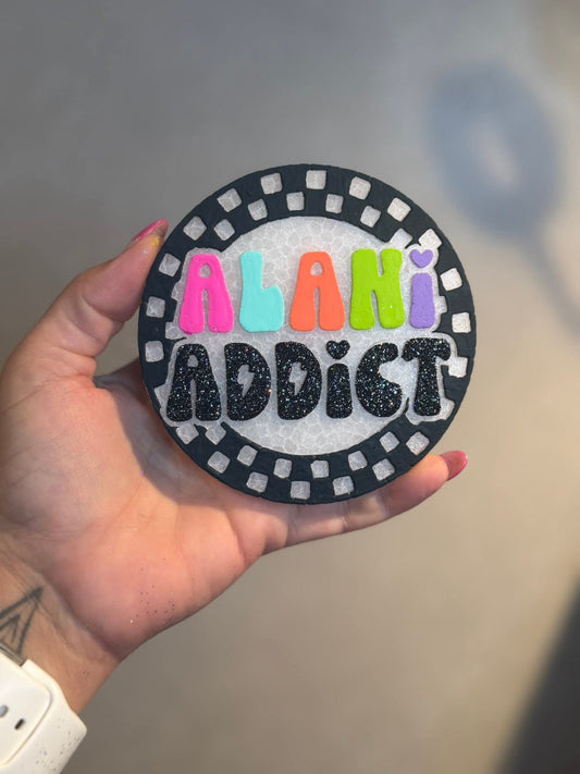 Checkered circle Alani Addict 4 in Round Mold Insert