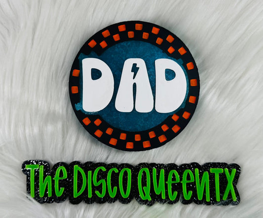 Checkered circle Dad 4 in Round Mold Insert