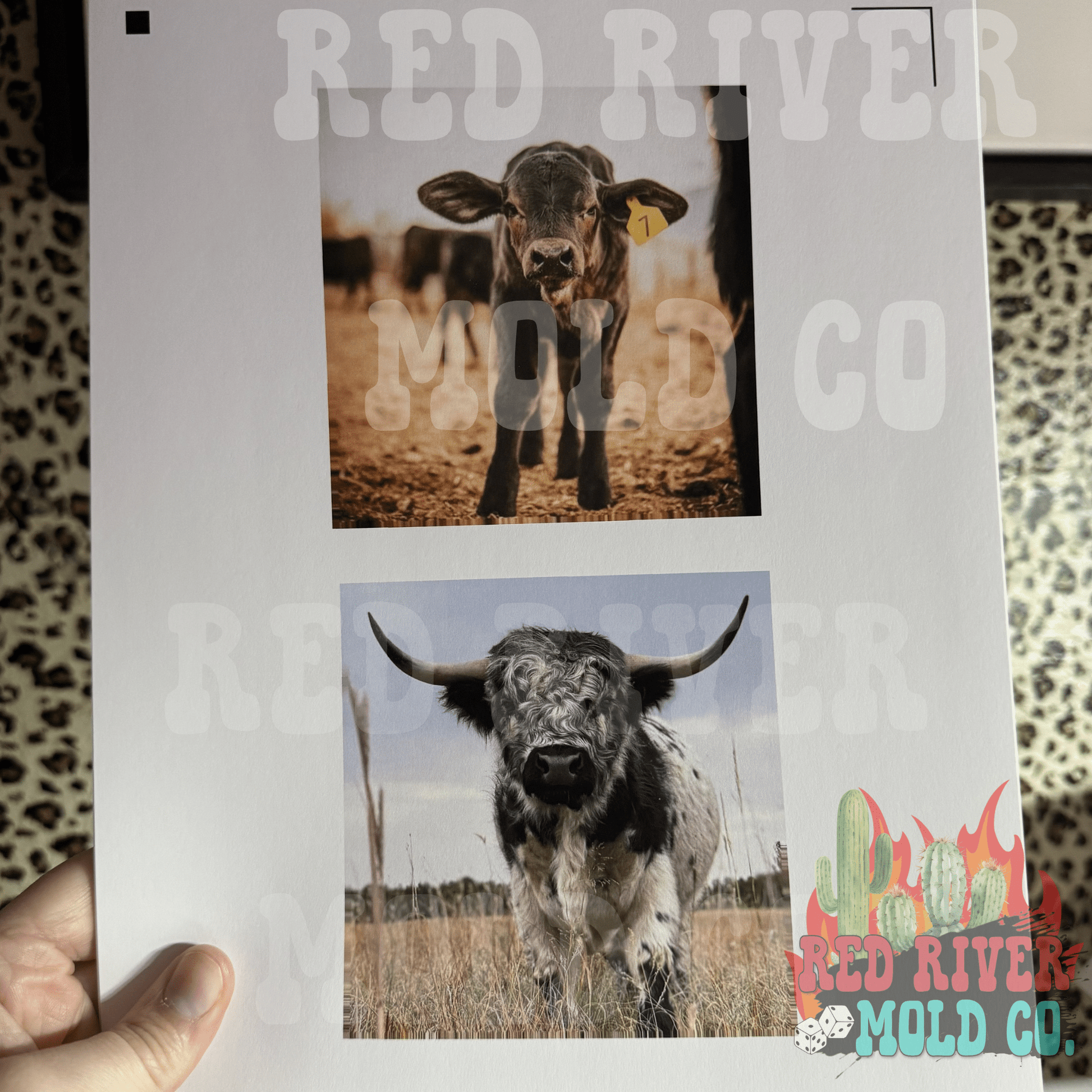 RRMC 4 in square turquoise jewelry frame cardstock grab bag - Red River Mold Co