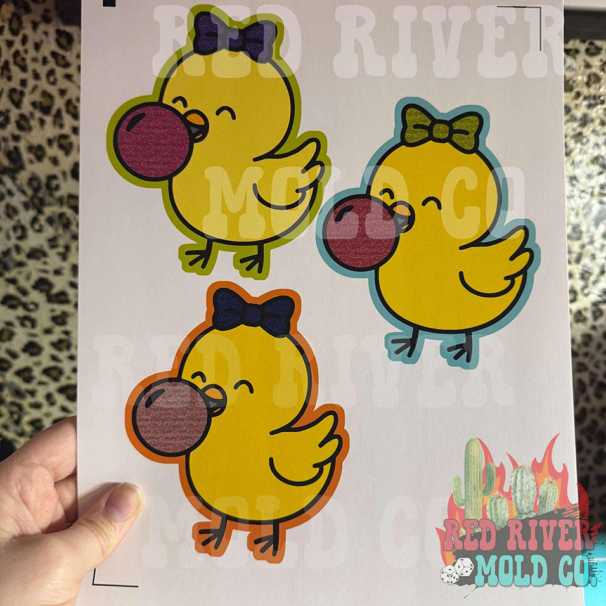 RRMC Chick Blowing Bubble Gum cardstock grab bag - Red River Mold Co