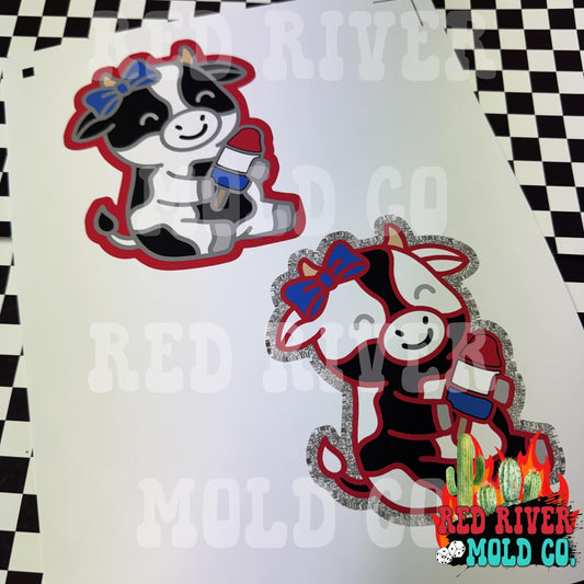 RRMC Cow holding a bomb pop cardstock grab bag (10 ct) - Red River Mold Co