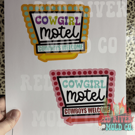 RRMC Cowgirl Motel Neon Sign cardstock grab bag - Red River Mold Co