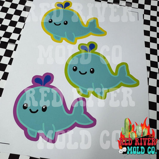 RRMC cute whale cardstock grab bag (9 ct) - Red River Mold Co