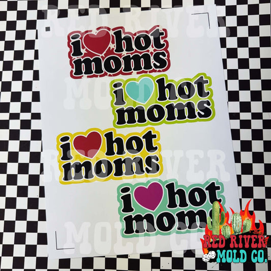 RRMC I love hot moms cardstock grab bag 8 ct - Red River Mold Co
