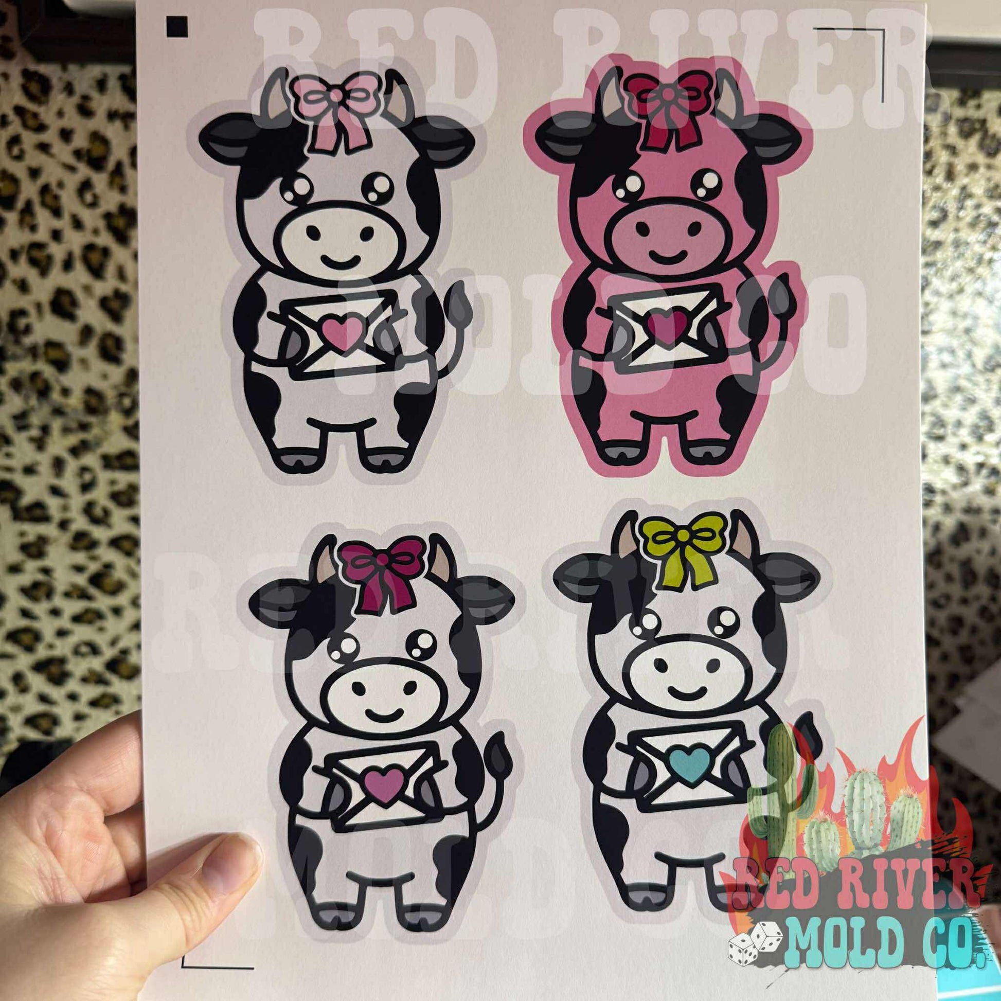 RRMC Love Letter Cow cardstock grab bag - Red River Mold Co