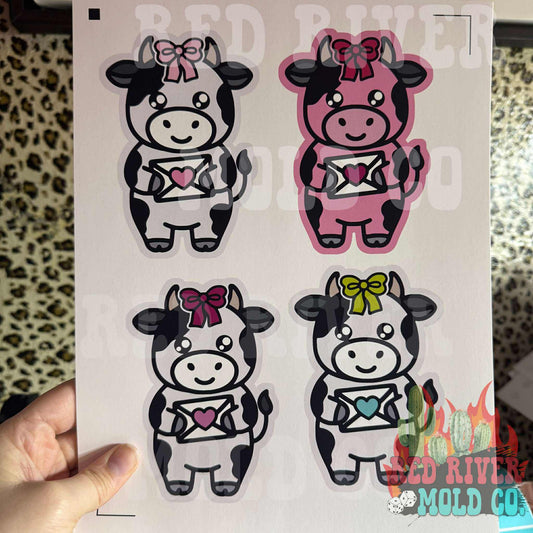RRMC Love Letter Cow cardstock grab bag - Red River Mold Co