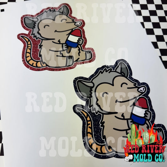 RRMC possum with a bomb pop cardstock grab bag (10 ct) - Red River Mold Co
