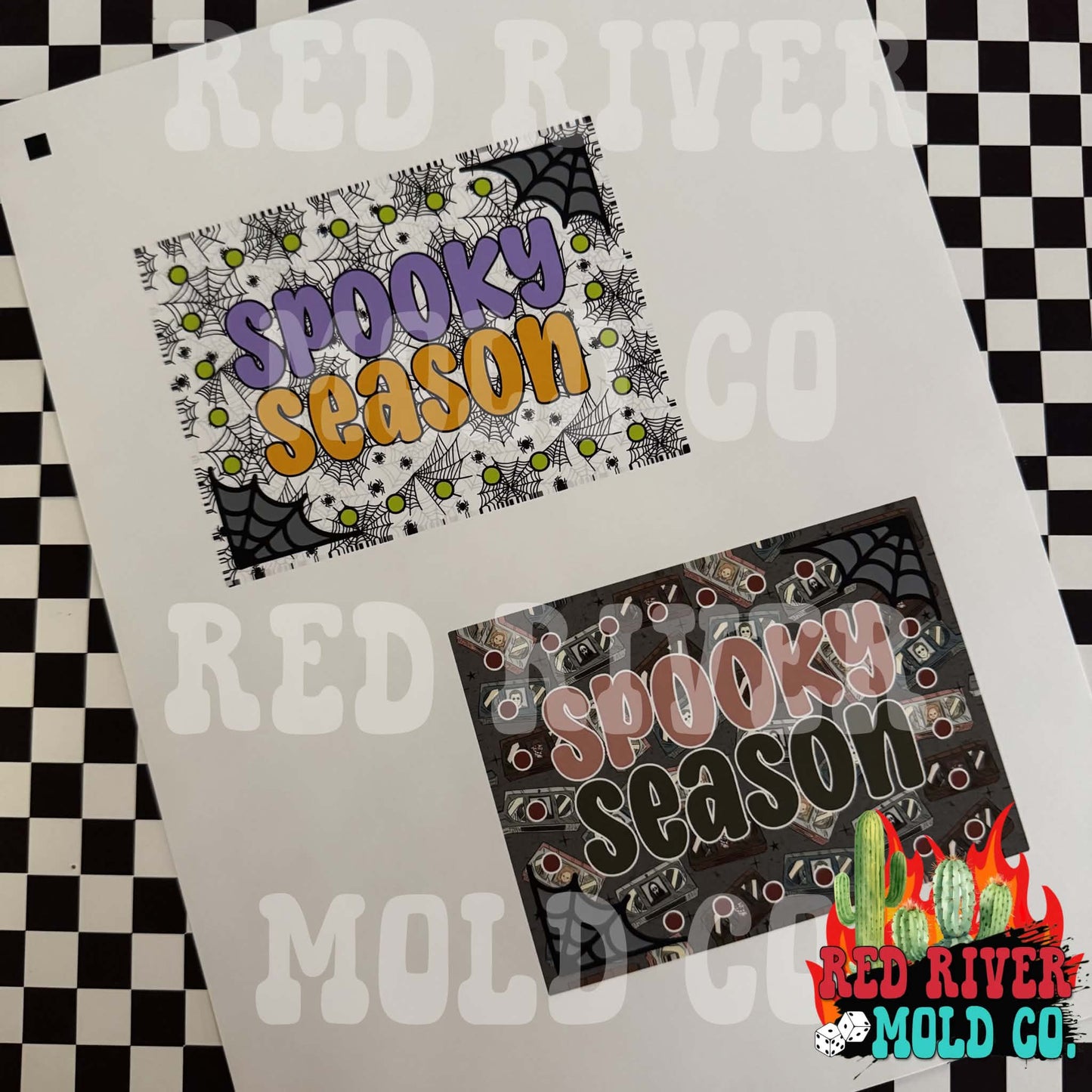 RRMC Spooky Season Turquoise Rectangle cardstock grab bag (10 ct) - Red River Mold Co
