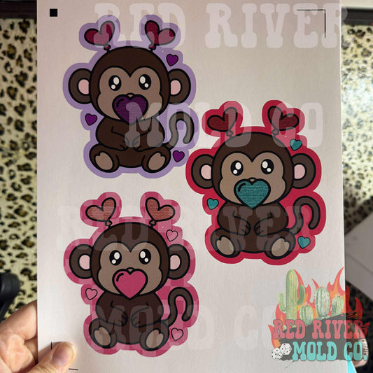RRMC Vday Monkey cardstock grab bag - Red River Mold Co
