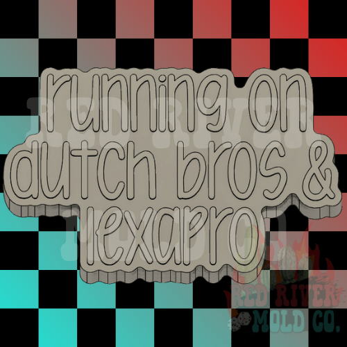 Running on Dutch Bros & Lexapro Silicone Freshie Mold - Red River Mold Co