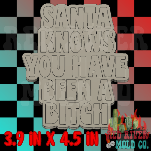 Santa knows you have been a bitch Silicone Freshie Mold - Red River Mold Co