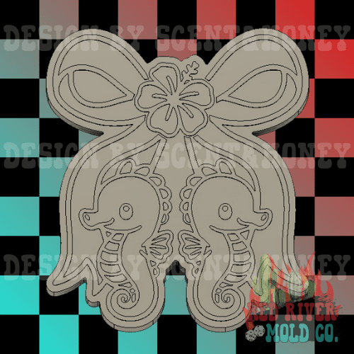 Seahorse Cherries with a Bow Silicone Freshie Mold - Red River Mold Co