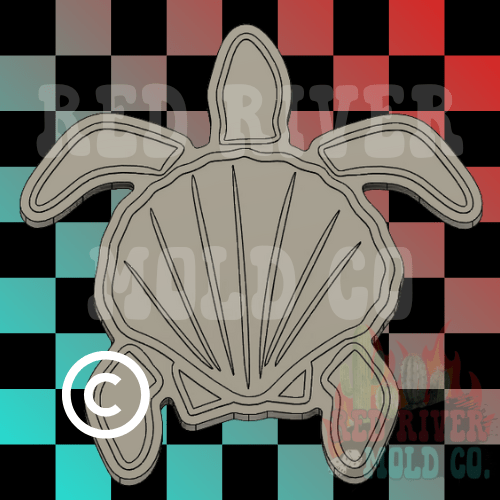 Seashell Sea Turtle Silicone Freshie Mold - Red River Mold Co