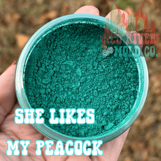 She likes my peacock Premium Mica Powder - Red River Mold Co